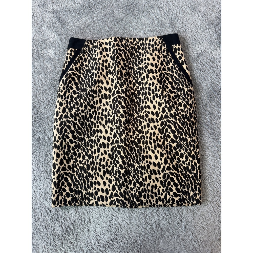 Outback Red Womens Leopard Print Pencil Skirt 4 Tan Black Animal Print Pocket